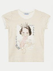 Mayoral T-Shirt 3010 Złoty Regular Fit. Żółte koszulki dziewczęce Mayoral, bez wzorów, z bawełny, bez ramiączek. Za 79.99 zł.