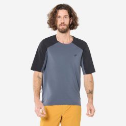 Koszulka rowerowa MTB Rockrider cargo. Brązowe t-shirty sportowe męskie ROCKRIDER, l, z elastanu, bez ramiączek, rowerowe. W wyprzedaży za 89.99 zł.