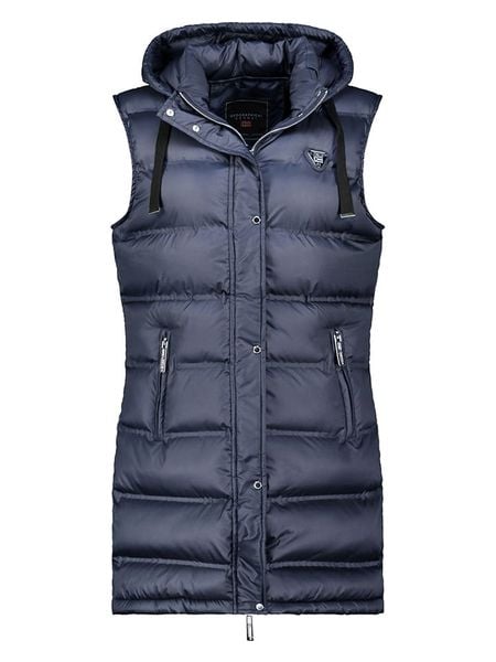 Geographical Norway Kamizelka pikowana "Velodie" w kolorze granatowym rozmiar: L. Niebieskie kamizelki damskie Geographical Norway, l. Za 174.43 zł.