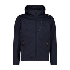 Kurtka męska turystyczna CMP 34A2937. Niebieskie kurtki męskie CMP, l, bez wzorów, z softshellu, sportowe, z kapturem. W wyprzedaży za 384.99 zł.
