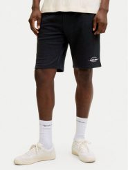 Jack & Jones Szorty sportowe Gordon Brandon 12292136 Czarny Regular Fit. Czarne szorty męskie Jack & Jones, bez wzorów, z bawełny, sportowe. Za 79.99 zł.