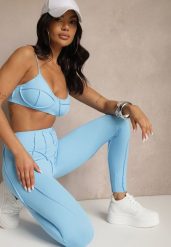 Jasnoniebieski Komplet Sportowy Zdobiony Przeszyciami Legginsy i Top Filaranea. Niebieskie legginsy damskie Renee, m, z aplikacjami, z jeansu. Za 89.99 zł.