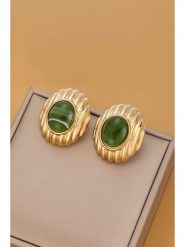 Atelier MIU Pozłacane kolczyki-wkrętki rozmiar: onesize. Zielone kolczyki damskie atelier MIU, pozłacane. Za 34.99 zł.