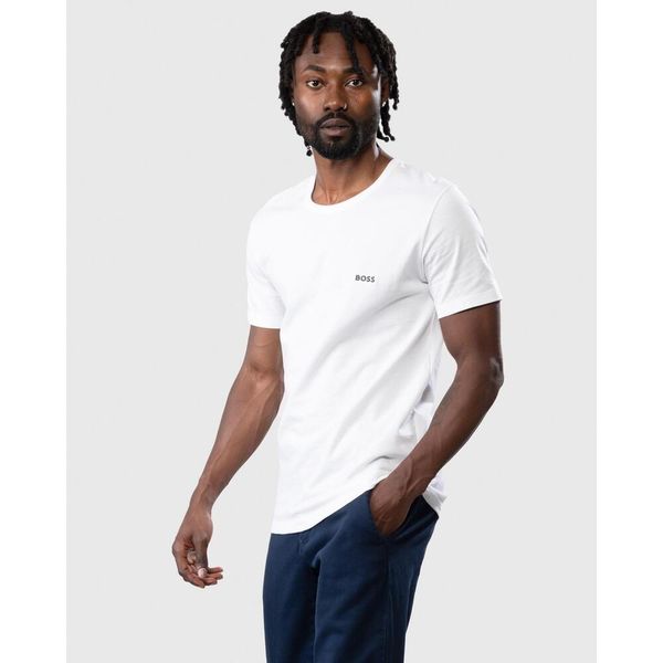 Zestaw koszulek z krótkim rękawem BOSS Tshirt RN 3-pack. Białe t-shirty męskie Hugo Boss, bez wzorów, bez kołnierzyka. Za 199.00 zł.