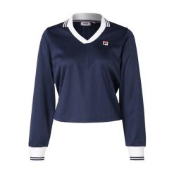 Damska koszulka polo z długim rękawem Fila Lawe. Niebieskie bluzki sportowe damskie Fila, m, bez wzorów, z materiału, bez ramiączek. Za 230.50 zł.