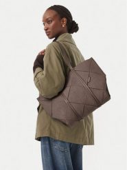 Calvin Klein Torebka Woven Sueded Carryall LV04F3695G Brązowy. Brązowe torebki klasyczne damskie CALVIN KLEIN, bez wzorów, ze skóry, bez dodatków. Za 699.99 zł.