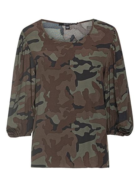 True Religion Bluzka w kolorze oliwkowo-brązowym rozmiar: L. Brązowe bluzki damskie True Religion, l, bez wzorów, z wiskozy, bez kołnierzyka, bez ramiączek. Za 117.45 zł.