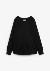 Bluza ciążowa i do karmienia z bawełny organicznej, 2 w 1. Czarne bluzy bez kaptura damskie bonprix, z bawełny. Za 124.99 zł.