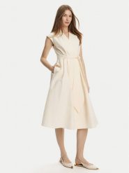 Marella Sukienka codzienna Ossola 2513221172 Écru Regular Fit. Sukienki damskie Marella, na co dzień, bez wzorów, z bawełny, bez kołnierzyka, bez ramiączek, proste. Za 1,319.00 zł.
