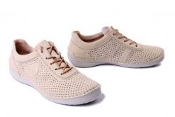 RIEKER 52546-60 beige, półbuty damskie. Brązowe półbuty damskie Rieker, bez wzorów, bez obcasa. Za 319.90 zł.