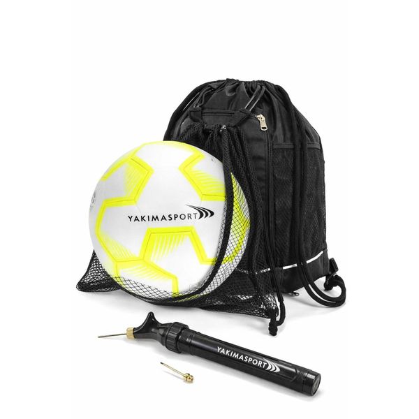 Zestaw piłkarski Yakimasport plecak z siatką + piłka nożna r.4 + pompka dla małe. Plecaki męskie YAKIMASPORT, bez wzorów. Za 99.99 zł.