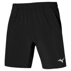 Spodenki do biegania męskie Mizuno 8 In Flex. Czarne szorty męskie Mizuno, na lato, bez wzorów, z elastanu, sportowe. Za 139.99 zł.