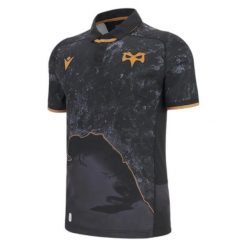 Koszulka domowa Ospreys 2025/26. Czarne bluzki sportowe damskie Macron, l, z materiału, bez ramiączek. Za 387.00 zł.