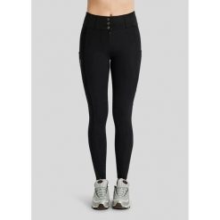 Damskie spodnie jeździeckie o pełnej przyczepności Montar Addie. Czarne spodnie sportowe damskie MONTAR, s, z elastanu, na fitness i siłownię. Za 603.50 zł.