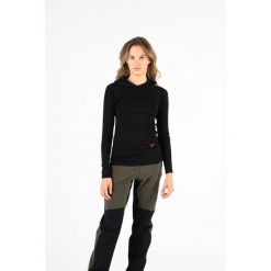 Sonatra - Koszulka z kapturem 100% wełna merino (195 g/m²). Czarne bielizna termoaktywna damska WOOLONA, m, bez wzorów, z wełny. W wyprzedaży za 324.00 zł.