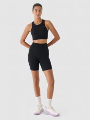 4F Legginsy kolarki treningowe bezszwowe 4F x Anna Lewandowska - czarne S/M. Czarne legginsy damskie 4f, m, bez wzorów, z dzianiny. W wyprzedaży za 79.99 zł.