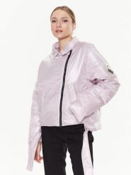 MMC Studio Kurtka puchowa Biker Różowy Relaxed Fit. Czerwone kurtki damskie MMC STUDIO, bez wzorów, z puchu, bez kaptura. Za 1,759.00 zł.