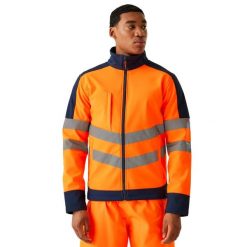 Kurtka Softshellowa Męska HiVis Trzywarstwowa. Brązowe kurtki męskie Regatta, m, bez wzorów, z materiału, z kapturem. Za 308.99 zł.