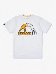 Koszulka sportowa MANTO Logo z krótkim rękawem. Białe t-shirty sportowe męskie Manto, xs, z bawełny, bez ramiączek. Za 109.99 zł.