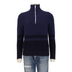 Second life - Damski sweter z zamkiem na ćwierć w kolorze granatowym - Jak nowy. Niebieskie swetry klasyczne damskie Ralph Lauren, bez kołnierzyka. Za 127.76 zł.