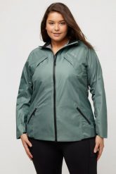 Damskie HYPRAR funkcjonalna kurtka wodoodporna bioniczne wykończenie kaptur. Zielone kurtki damskie Ulla Popken, plus size, bez wzorów, z materiału, z kapturem. Za 591.99 zł.