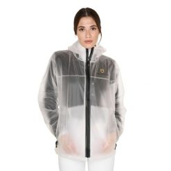 Uniseksowa wodoodporna kurtka. Białe kurtki treningowe męskie EQUESTRO, s, bez wzorów, z nylonu, na fitness i siłownię. Za 251.90 zł.