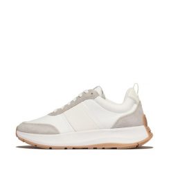 Damskie zamszowe buty sportowe FitFlop F-Mode Flow. Białe buty sportowe na co dzień damskie FIT FLOP, bez wzorów, z materiału. Za 564.00 zł.