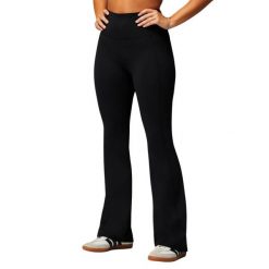 Spodnie damskie z rozszerzanym dołem Fabletics Oasis. Czarne spodnie sportowe damskie FABLETICS, xl, z elastanu, na fitness i siłownię. Za 318.80 zł.