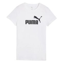 T-shirt Damski Logo ESS No.1. Białe t-shirty damskie Puma, bez wzorów, bez kołnierzyka. Za 119.99 zł.