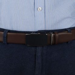 Pasek męski skórzany 3,5 cm klamra automatyczna Beltimore brązowy 02-585 : Kolory - brązowy, beżowy, Rozmiar pasków - r.110-125 cm. Brązowe paski męskie bez wzorów, ze skóry, wizytowe. Za 64.99 zł.