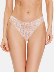 Chantelle Stringi Soft Stretch C11D90 Beżowy. Brązowe stringi damskie Chantelle, bez wzorów, z syntetyku. Za 79.99 zł.