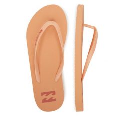 Japonki Billabong. Brązowe klapki damskie Billabong, bez wzorów, bez obcasa. Za 59.99 zł.