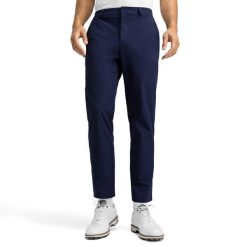 Męskie długie spodnie golfowe St. Andrews. Niebieskie spodnie materiałowe męskie SIROKO, bez wzorów, z materiału, klasyczne. Za 297.00 zł.