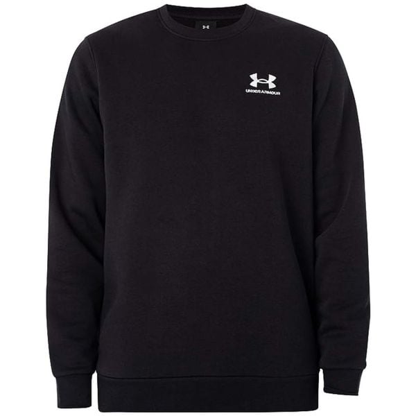 Bluza fitness męska Under Armour Essential Fleece Crew. Czarne bluzy bez kaptura męskie Under Armour, bez wzorów, casualowe, bez kołnierzyka, bez ramiączek. Za 209.99 zł.