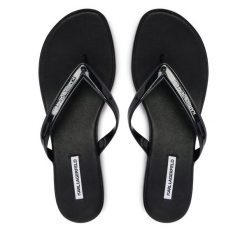 Japonki KARL LAGERFELD. Czarne klapki damskie Karl Lagerfeld, bez wzorów, bez obcasa. Za 421.99 zł.