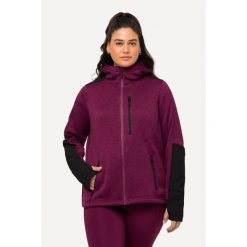 Damskie Kurtka polarowa odblaskowe nadruki kaptur otwór na kciuk. Czerwone kurtki damskie Ulla Popken, plus size, bez wzorów, z materiału, bez kaptura. Za 389.99 zł.