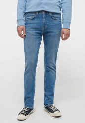 MUSTANG Style Orlando Slim MĘSKIE SPODNIE JEANSOWE DENIM BLUE 1013418 5000 583. Niebieskie spodnie materiałowe męskie Mustang, bez wzorów, z denimu. Za 229.99 zł.
