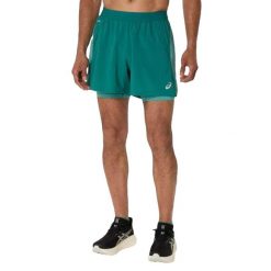Shorty Męskie 2 W 1 Road. Zielone szorty męskie Asics, bez wzorów, sportowe. Za 356.99 zł.