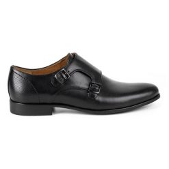 Kampol Buty męskie wizytowe monki 341/15 czarne. Czarne buty wizytowe męskie ze skóry, bez zapięcia. Za 362.62 zł.