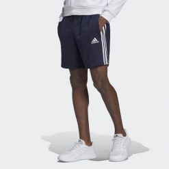 Szorty Essentials French Terry 3-Stripes Rozmiar S Niebieski - GK9598. Białe szorty męskie Adidas, bez kołnierzyka. Za 111.00 zł.