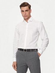 Calvin Klein Koszula K10K113164 Biały Slim Fit. Białe koszule męskie CALVIN KLEIN, m, bez wzorów, z bawełny, bez kołnierzyka, bez ramiączek. Za 199.99 zł.