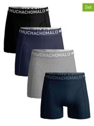 Muchachomalo Bokserki (4 pary) w kolorze granatowo-czarno-szarym rozmiar: XL. Czarne bokserki męskie Muchachomalo, bez wzorów. Za 139.95 zł.