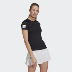 Koszulka damska Adidas Club Tennis sportowa czarna. Białe bluzki sportowe damskie Adidas, xs, bez wzorów, bez ramiączek. Za 102.00 zł.