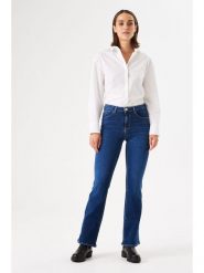 Garcia Dżinsy - Flared fit - w kolorze granatowym rozmiar: W32/L32. Niebieskie jeansy damskie Garcia, z podwyższonym stanem. Za 249.95 zł.