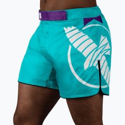 Spodenki treningowe męskie Hayabusa Icon Mid-Thigh MMA. Niebieskie szorty męskie HAYABUSA, bez kołnierzyka. Za 329.99 zł.