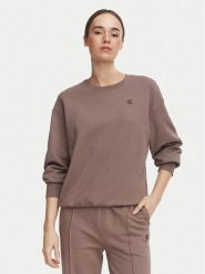 Calvin Klein Jeans Bluza Monogram LV047F223G Beżowy ciemny Regular Fit. Brązowe bluzy bez kaptura damskie Calvin Klein Jeans, l, z bawełny. Za 369.99 zł.