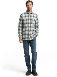 Tom Tailor Koszula flanelowa - Comfort fit - w kolorze zielono-kremowym rozmiar: S. Brązowe koszule męskie Tom Tailor, s, bez wzorów, bez kołnierzyka, bez ramiączek. Za 107.37 zł.