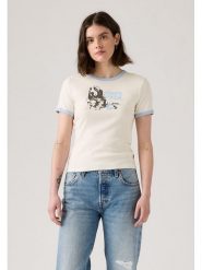 Levi's Koszulka w kolorze beżowym rozmiar: L. Brązowe bluzki damskie Levi's, l, bez wzorów, z bawełny, bez kołnierzyka. Za 75.34 zł.