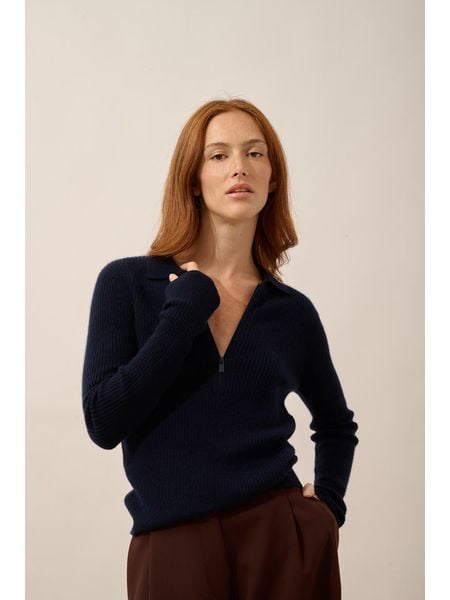Just Cashmere Kaszmirowy sweter "Kristjan" w kolorze granatowym rozmiar: M. Niebieskie swetry klasyczne damskie Just Cashmere, m, z kaszmiru, bez kołnierzyka. Za 359.32 zł.