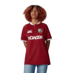 Koszulka domowa Lions Britanniques et Irlandais Replica 2025. Czerwone bluzki sportowe damskie CANTERBURY, xl, z materiału, bez kołnierzyka, bez ramiączek. Za 411.50 zł.